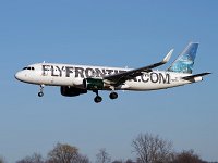Frontier Airlines - N220FR "Finn the Tiger Shark" - 2013 Airbus A320-214 - Albany County (ALB), NY - 03/22/20