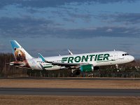Frontier Airlines - N227FR "Grizwald the Bear" - 2014 Airbus A320-214 - Albany County (ALB), NY - 03/09/20